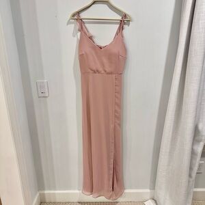 Floor length bridesmaid formal party Dress in dusty rose by Birdie Grey large